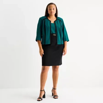 Studio 1 Womens Plus Jacket Dress In Green