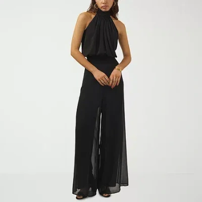 Msk Womens Halter Neck Sleeveless Jumpsuit In Black