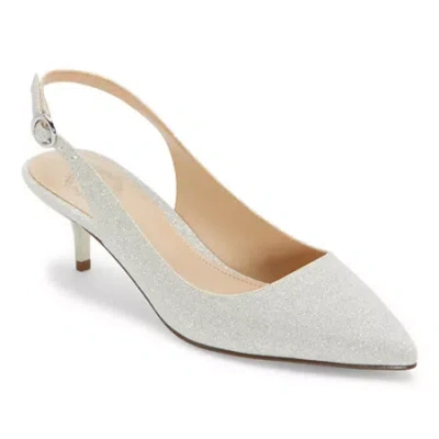 I. Miller Samaria Womens Round Closed Toe Kitten Heel Pumps In White