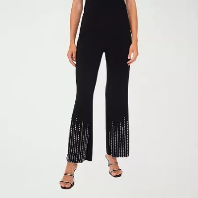 Msk Womens Straight Mid Rise Pull-on Pant In Black