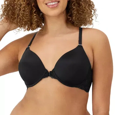 Maidenform One Fab Fit Full-coverage Racerback Front Closure Underwire Bra 07112 In Black