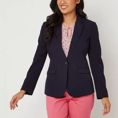 Liz Claiborne Kate Womens Tall Classic Fit Blazer In Blue