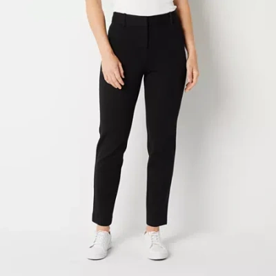 Liz Claiborne Emma Womens Tall Ankle Mid Rise Ankle Pant In Black