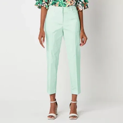 Liz Claiborne Emma Womens Tall Ankle Mid Rise Ankle Pant In Blue