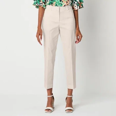 Liz Claiborne Emma Womens Tall Ankle Mid Rise Ankle Pant In Sand