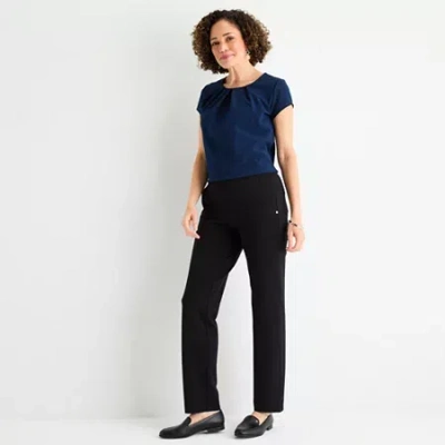 Liz Claiborne Womens Tall Straight Pull-on Pant In Black