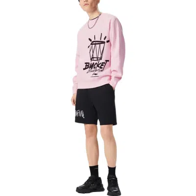 Li-ning Sports Basketball Series Alphabet Printing Pullover 'pink Black' In Multi