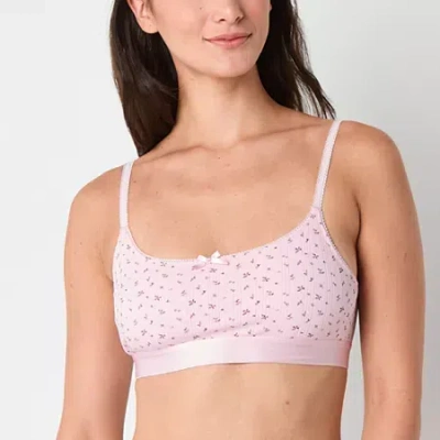 Arizona Body Cotton Scoop Bralette In Pink