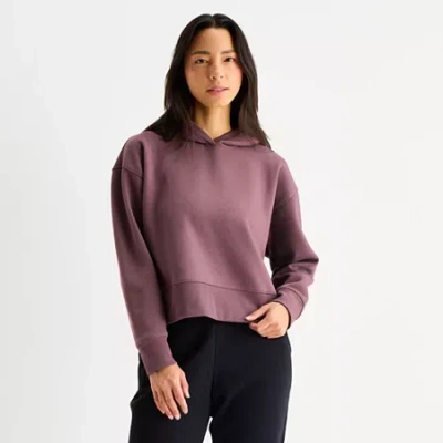 Xersion Womens Super Soft Fleece Pullover Hoodie Tall In Brown