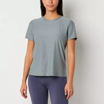 Xersion Womens Performance Crew Neck Short Sleeve T-shirt Tall In Gray