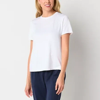 Xersion Womens Performance Crew Neck Short Sleeve T-shirt Tall In White