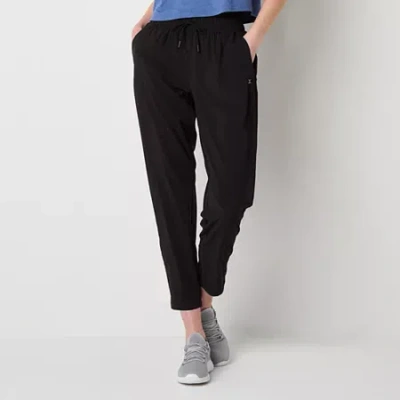 Xersion Womens Tall Featherlite Woven Mid Rise Tapered Pull-on Pants In Black