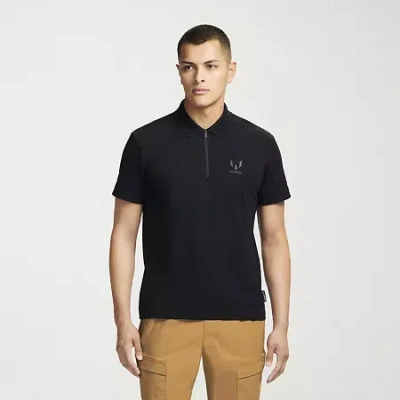 Messi Collection Mens Regular Fit Short Sleeve Polo Shirt In Black