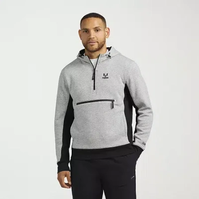 Messi Collection Mens Long Sleeve Fleece Zipper Hoodie In Gray