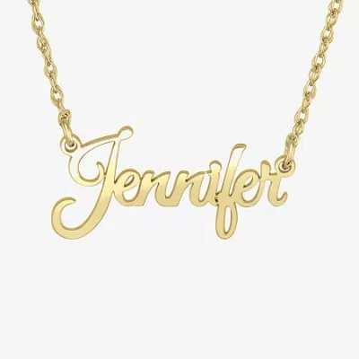 Fine Jewelry Personalized Womens 24k Gold Over Silver 18 Inch Pendant Necklace In Yellow