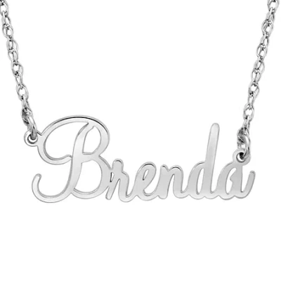 Fine Jewelry Personalized Womens 24k Gold Over Silver 18 Inch Pendant Necklace In White