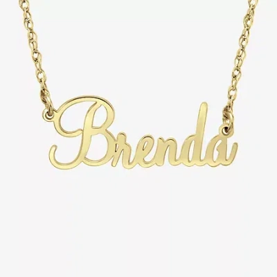 Fine Jewelry Personalized Womens 24k Gold Over Silver 18 Inch Pendant Necklace In Yellow