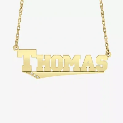 Fine Jewelry Womens Diamond Accent White Diamond 24k Gold Over Silver Round 18 Inch Pendant Necklace In Yellow