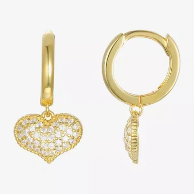 Fine Jewelry Girls 1/2 Ct. Lab Created Cubic Zirconia 14k Gold Over Silver Drop Earrings In Gold
