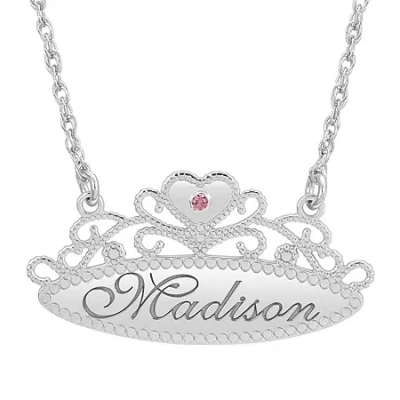 Fine Jewelry Personalized Womens Simulated Multi Color 10k Gold Round 18 Inch Pendant Necklace In White