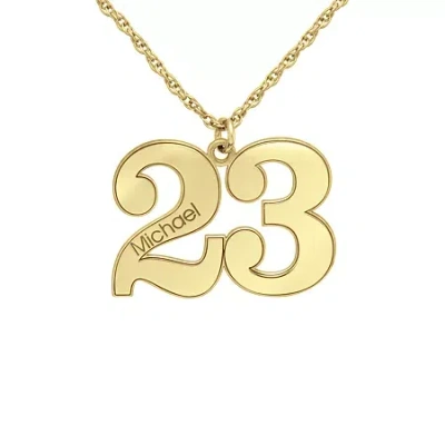 Fine Jewelry Personalized Womens Sterling Silver 18 Inch Pendant Necklace In Yellow