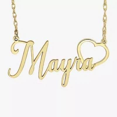 Fine Jewelry Personalized Womens 24k Gold Over Silver 18 Inch Name Necklace In Yellow
