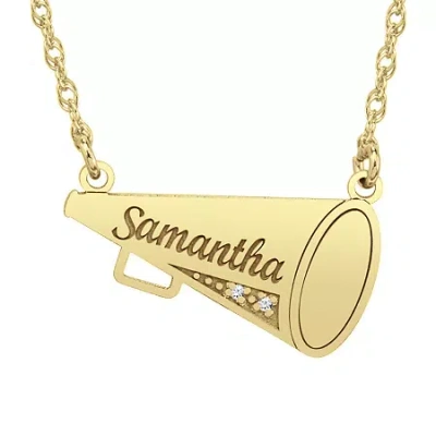 Fine Jewelry Womens Genuine White Diamond Accent 10k White Gold Pendant Necklace In Yellow