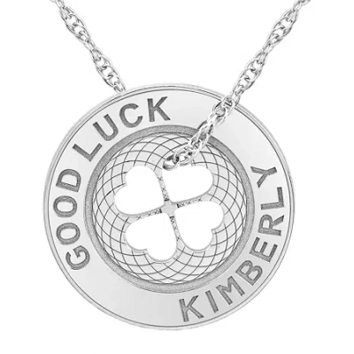 Fine Jewelry Womens Personalized Gold Pendant Necklace In White