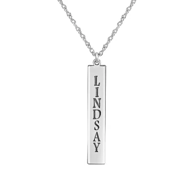 Fine Jewelry Personalized Vertical Bar Name Necklace In White