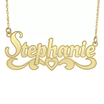 Fine Jewelry Womens 10k Gold 18 Inch Name Necklace In Yellow
