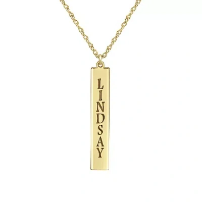 Fine Jewelry Personalized Vertical Bar Name Necklace In Yellow