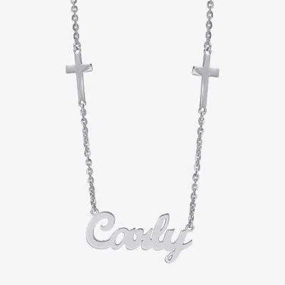 Fine Jewelry Womens Sterling Silver 16 Inch Name Necklace In Transparent