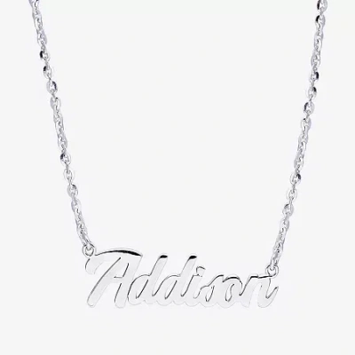 Fine Jewelry Womens Sterling Silver 18 Inch Name Necklace In Transparent