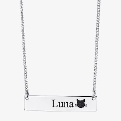 Fine Jewelry Womens Sterling Silver 18 Inch Name Necklace In Transparent