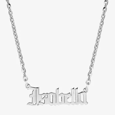 Fine Jewelry Womens Sterling Silver 16 Inch Name Necklace In Transparent
