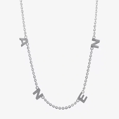 Fine Jewelry Womens Sterling Silver 18 Inch Name Necklace In Transparent