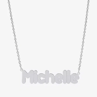 Fine Jewelry Womens Sterling Silver 18 Inch Name Necklace In Transparent