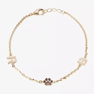 Fine Jewelry Womens 14k Gold Over Silver 6 3/4 Inch Solid Cable Id Bracelet In Transparent