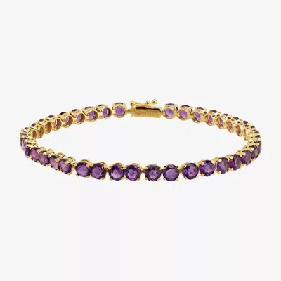 Fine Jewelry Limited Quantities! Womens Genuine Purple Amethyst 14k Gold 7 Inch Tennis Bracelet In Purple