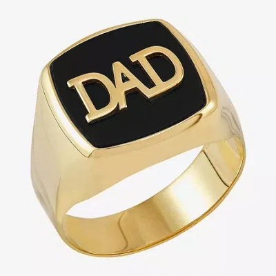 Fine Jewelry Limited Quantities! "dad" Mens Genuine Black Onyx 14k Gold Fashion Ring In Transparent