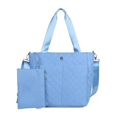 Julia Buxton Quilted Nylon With Wristlet Tote Bag In Blue