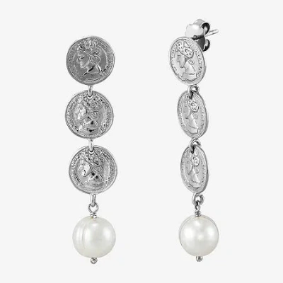 Fine Jewelry Limited Quantities! Womens Dyed White Cultured Freshwater Pearl Sterling Silver Drop Earrings In Transparent