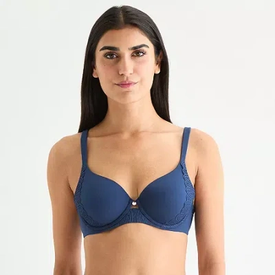 Ambrielle Super Soft Underwire Full Coverage Bra 302703 In Blue