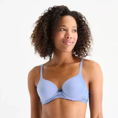 Ambrielle Cotton Underwire Full Coverage Bra 365392 In Blue