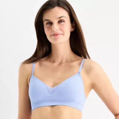 Ambrielle Seamless Womens Medium Support Bralette 366768 In Blue