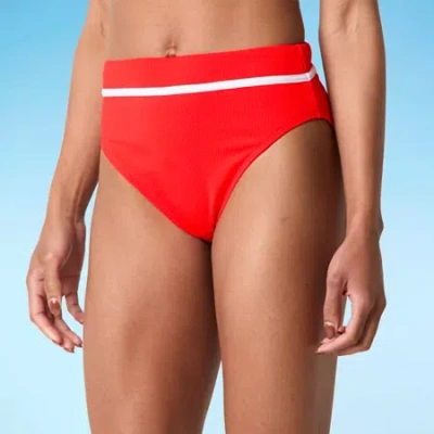Mynah Womens Lined High Waist Bikini Swimsuit Bottom In Red