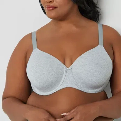 Ambrielle Cotton Underwire Full Coverage Bra 365392 In Gray