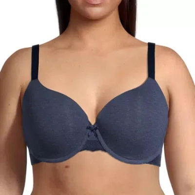 Ambrielle Organic Cotton Demi Bra In Blue