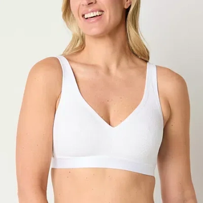Ambrielle Cotton Unlined Wirefree Lace Bra In White