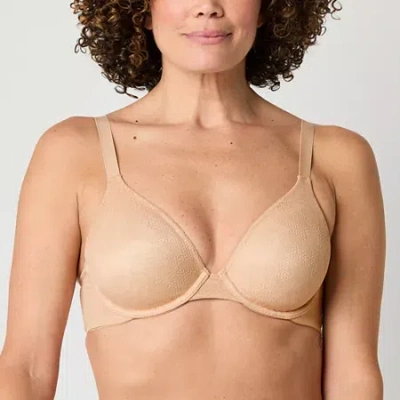 Liz Claiborne No Show Plunge Full Coverage Bra 355387 In Nude